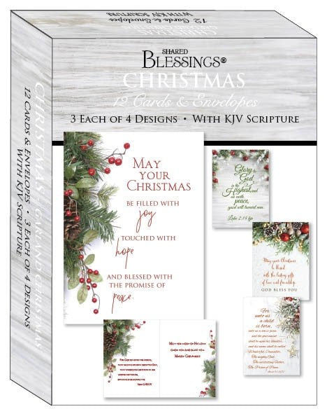 Card-Boxed-Shared Blessings-Christmas-Assorted/Garland (Box Of 12)