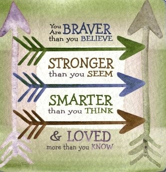 Plaque-Braver  Stronger  Smarter & Loved ArtMetal (Metal Easel) (3.5" Square)