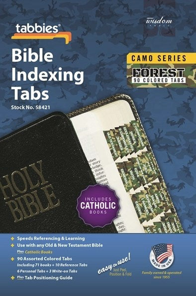 Bible Tab-Camo Series-Forest-Old & New Testament W/Catholic Books