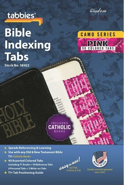 Bible Tab-Camo Series-Pink-Old & New Testament W/Catholic Books