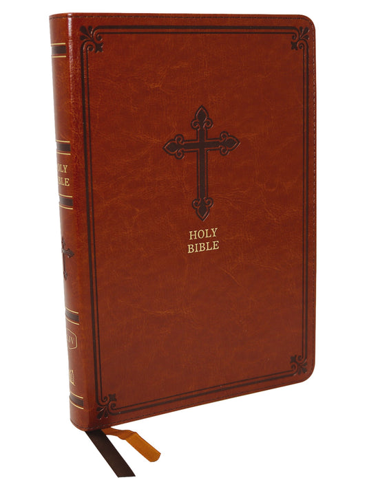 KJV Thinline Bible/Large Print (Comfort Print)-Chestnut Leathersoft