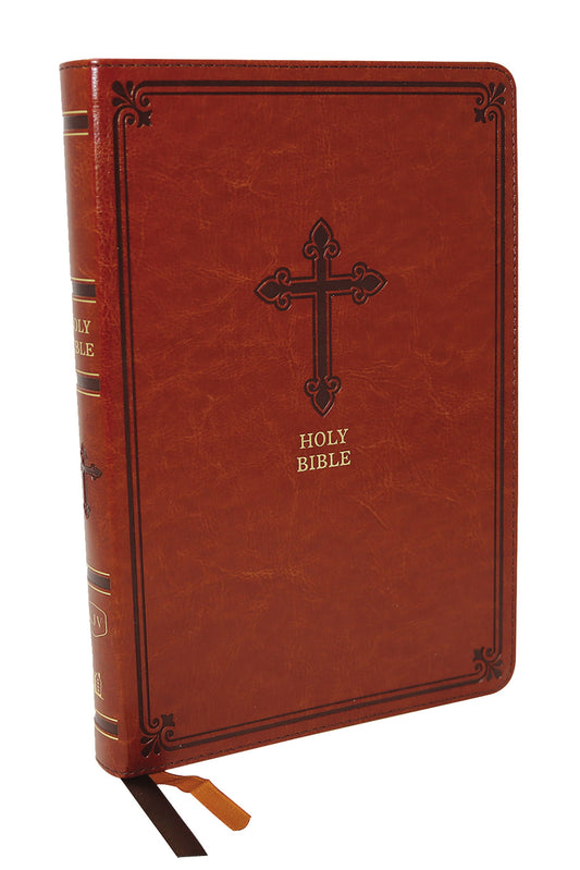 KJV Thinline Bible (Comfort Print)-Chestnut Leathersoft