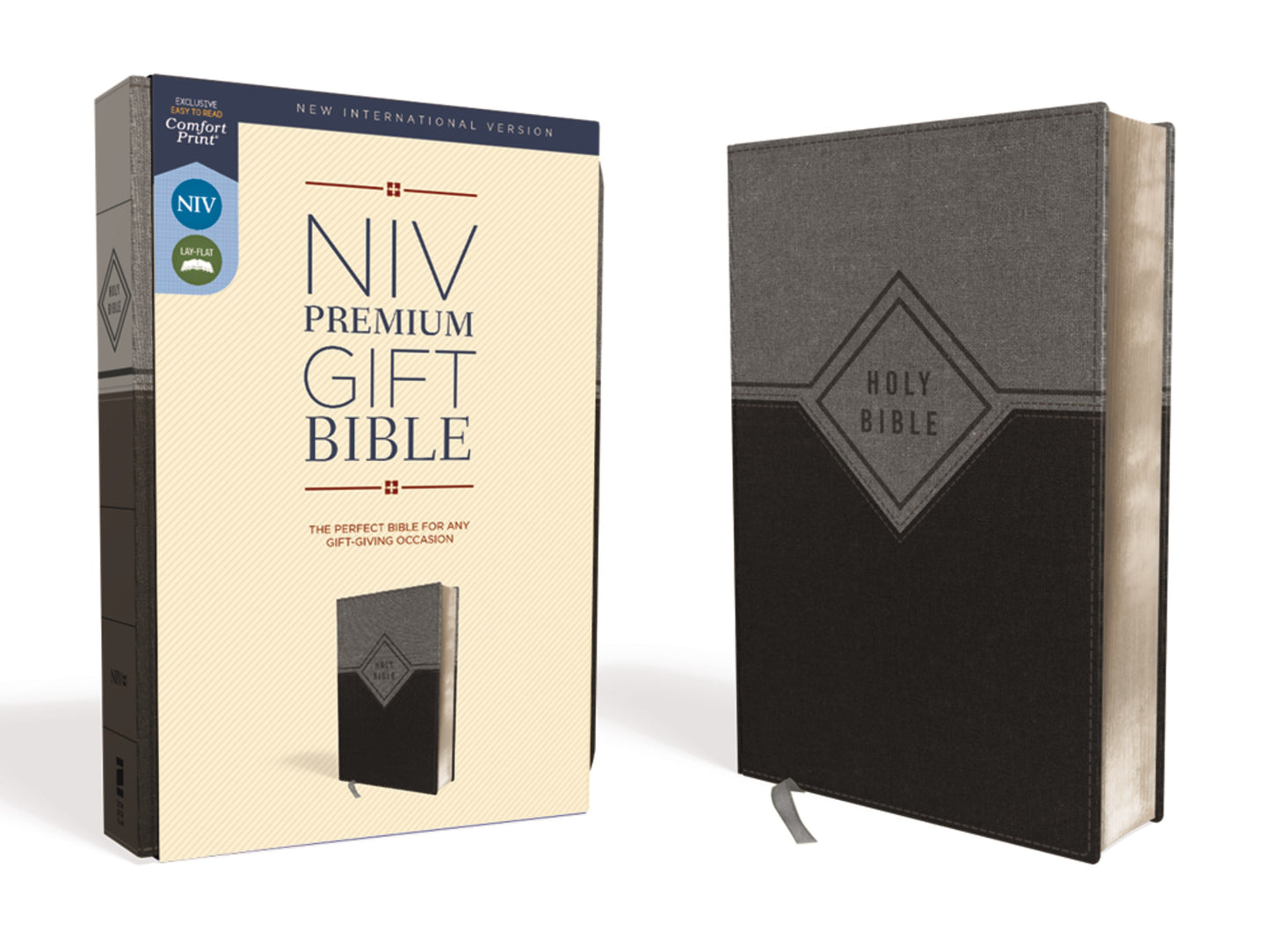 NIV Premium Gift Bible (Comfort Print)-Black/Gray Leathersoft