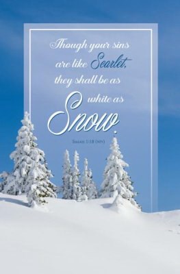 Bulletin-Though Your Sins Are Like Scarlet/White As Snow (Isaiah 1:18  NIV) (Pack Of 100)