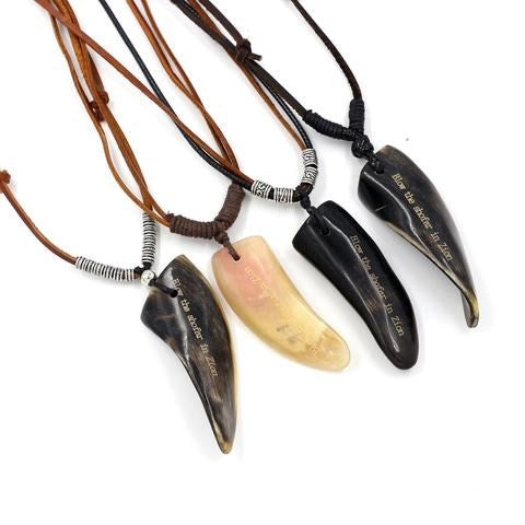 Necklace-Rams Horn Shofar Tip w/Blow The Shofar In Zion (Not Available-Discontinued)