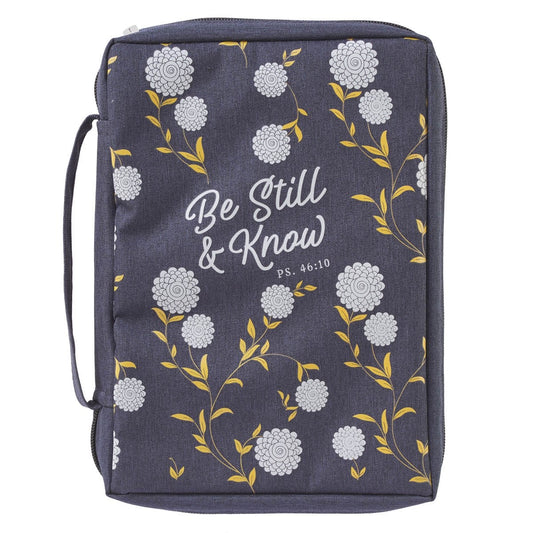 Bible Cover-Value-Be Still-MED-Blue Floral