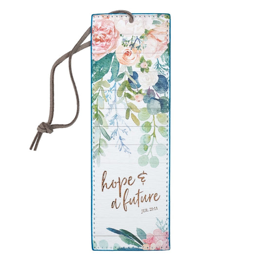 Bookmark-Pagemarker-Hope & A Future-Luxleather-Floral