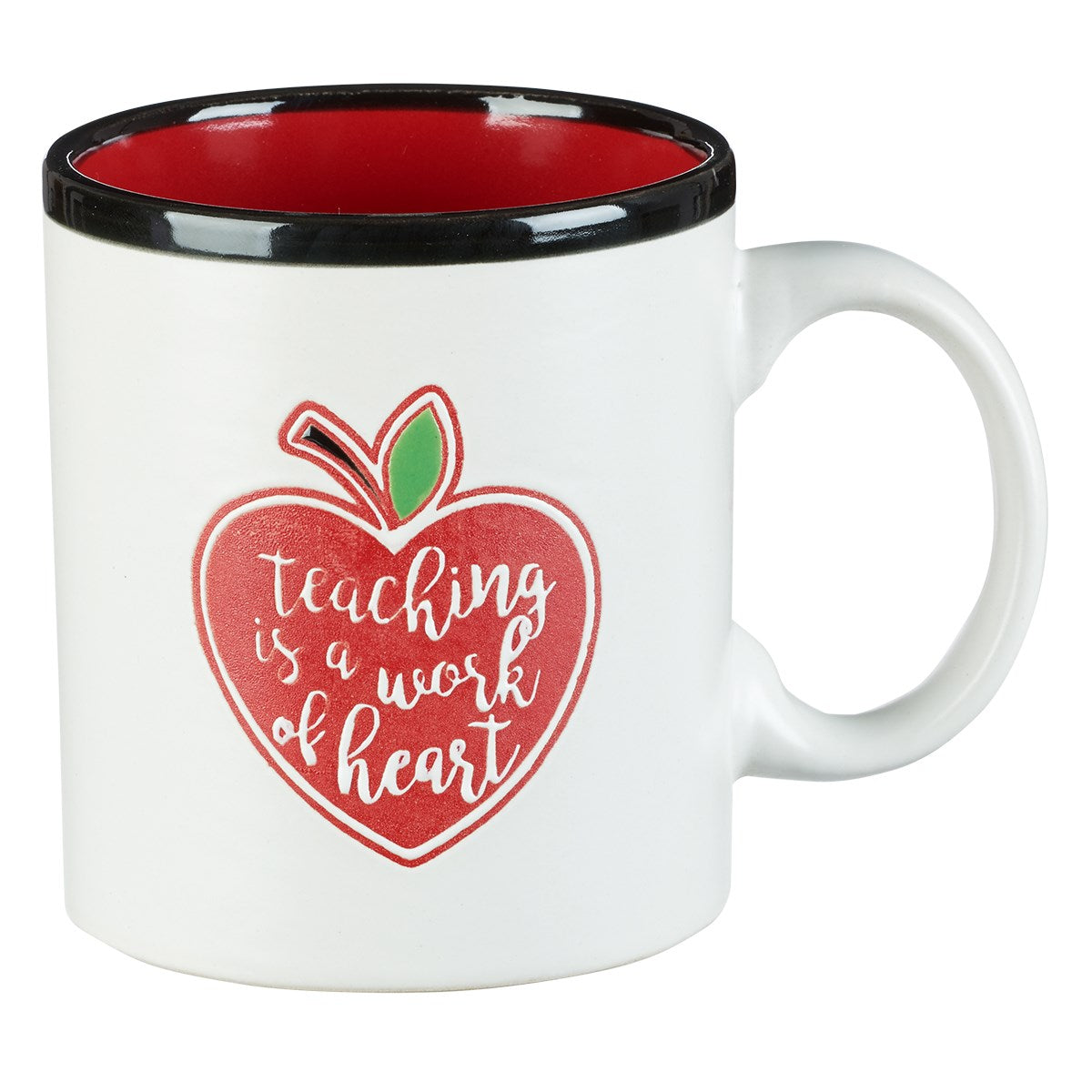Mug-Teaching Is A Work Of The Heart-White/Red (MUG527)