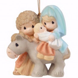 Ornament-Nativity/Peace On Earth-Bisque Porcelain (3.75")