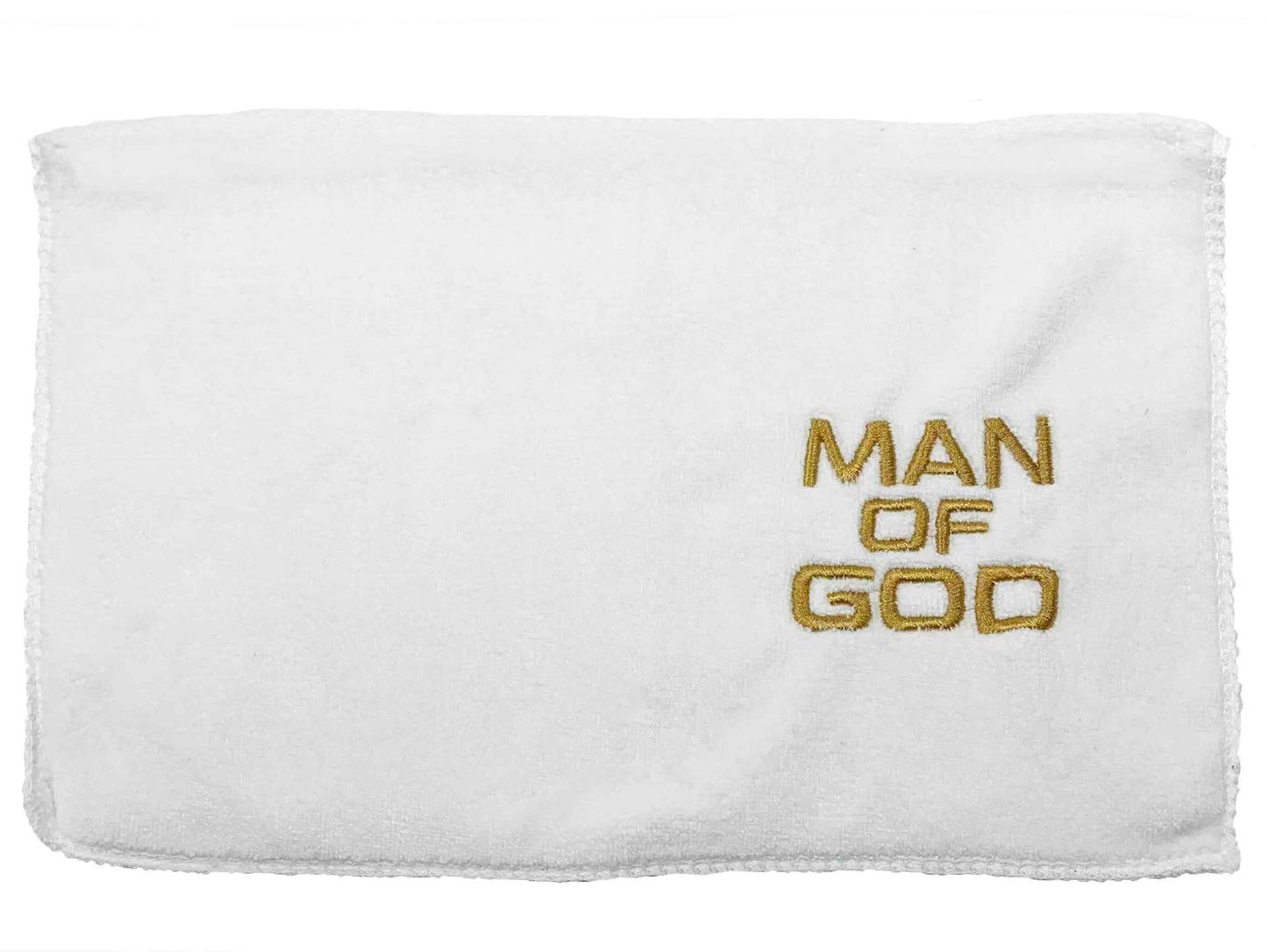 Towel-Pastor-Man Of God-White w/Gold Lettering