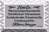 Plaque-Artisan Glass-I Live On (Easel Backed) (6 x 4)