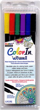 Pen-Marvy Leplume Ii Double-Ended Watercolor Marker Set-Primary (6 Pieces)