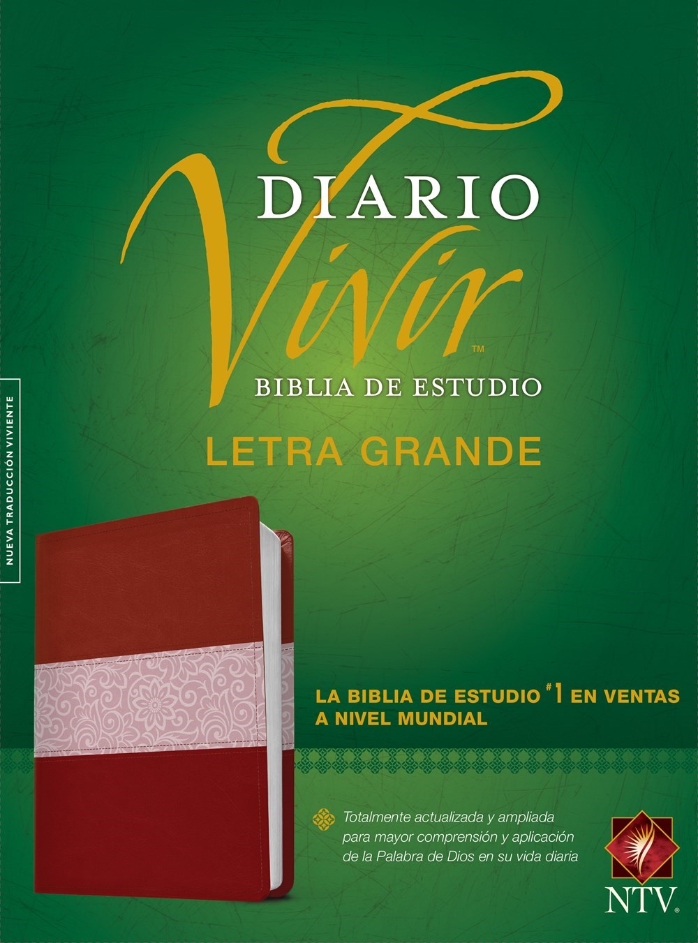 NTV Biblia de Estudio del Diario Vivir/Letra Grande (NLT Life Application Study Bible/Large Print)-Burgundy/Rose LLike