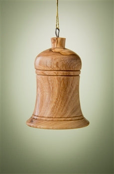 Ornament-Olive Wood-Small 3D Bell (2.5")