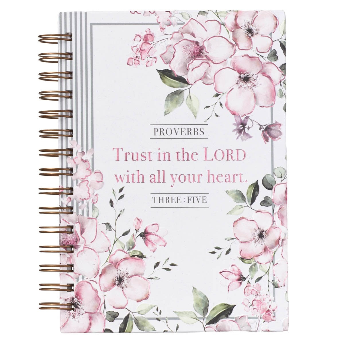 Journal-Wirebound-Trust In The Lord-Pink Floral-Large
