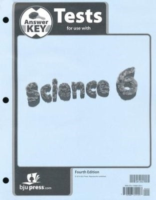 Science Grade 6 Tests Answer Key (4th Edition)