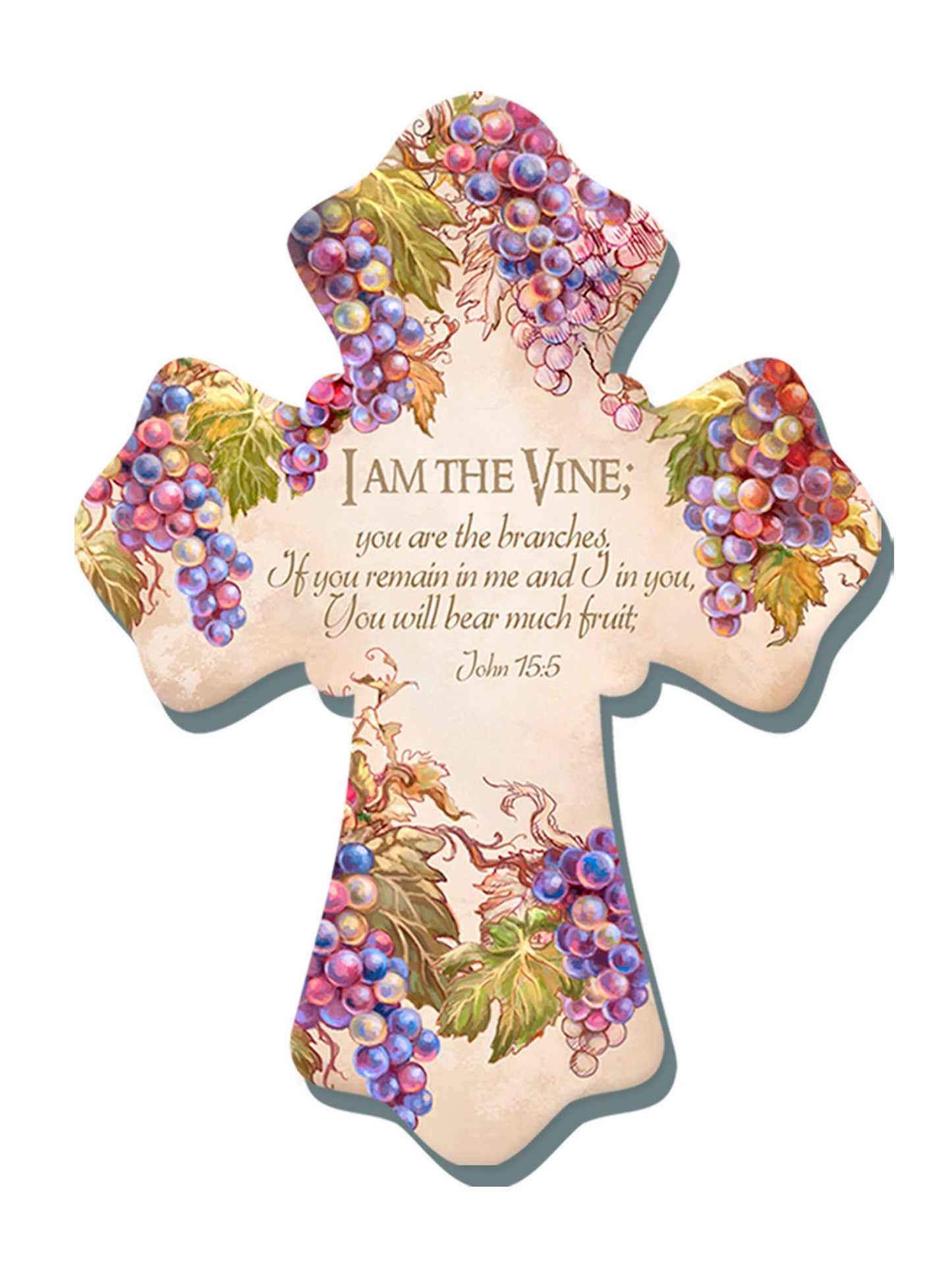 Wall Cross-I Am The Vine/You Are The Branches... (6" x 8")