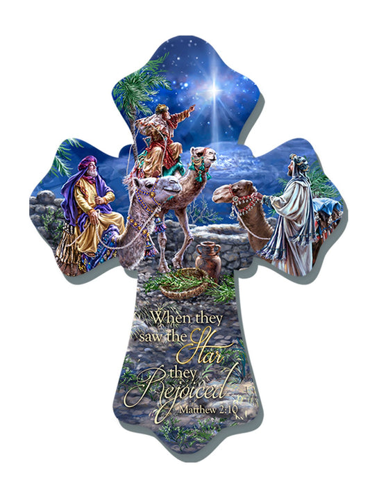 Wall Cross-Wise Men/When They Saw The Star They Rejoiced (6" x 8")