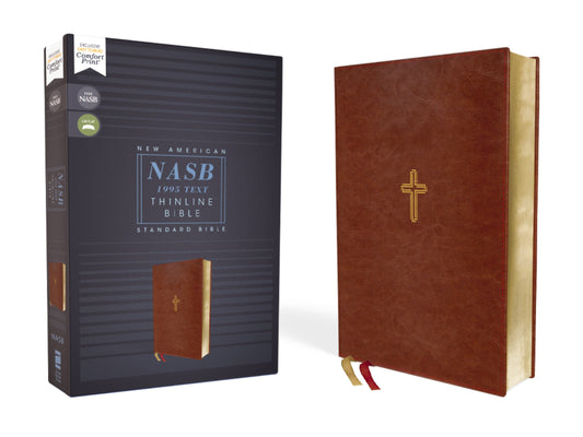NASB 1995 Thinline Bible (Comfort Print)-Brown Leathersoft