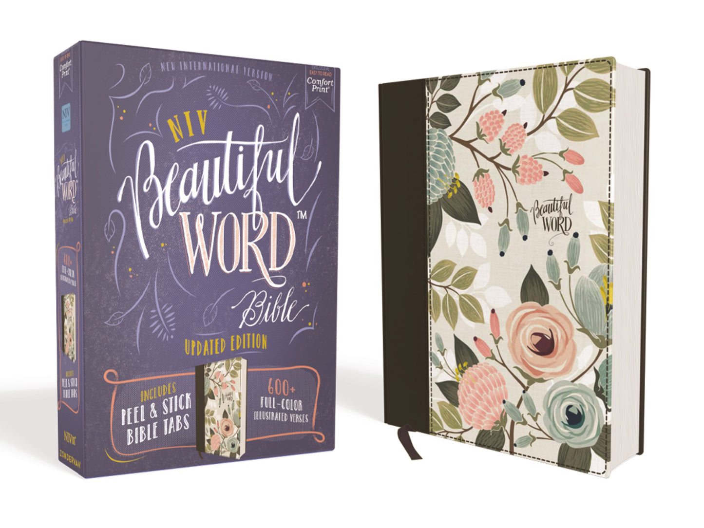 NIV Beautiful Word Bible (Updated Edition)-Multi-Color/Floral Cloth Over Board