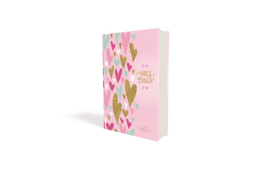 NIV Heart Of Gold Holy Bible (Comfort Print)-Pink Hardcover