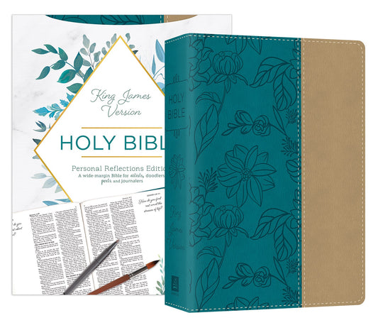 KJV Personal Reflections Bible With Prompts-Teal/Tan DiCarta Leatherlike (PUB TEMP OUT OF STOCK =APRIL 2025)
