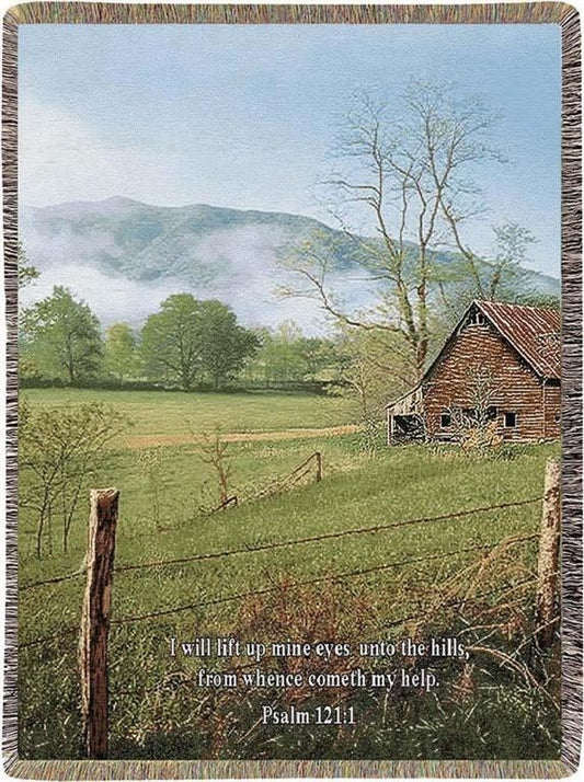 Throw-I Lift My Eyes...-Tapestry (50" x 60")