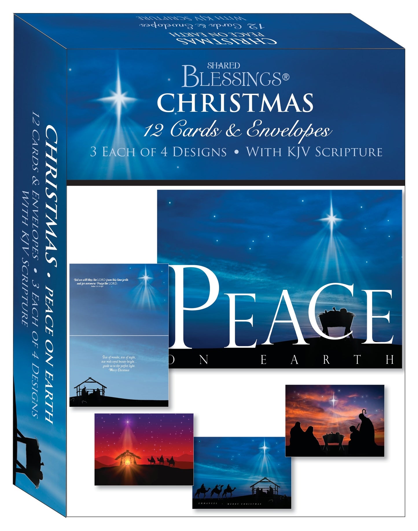 Boxed Card-Christmas: Peace On Earth Assortment (Shared Blessings) (Box Of 12)