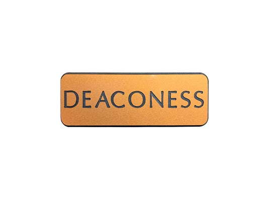 Badge-Contemporary-Deaconess-Gold/Black-Magnetic Back