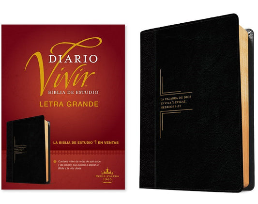 RVR 1960 Biblia de Estudio del Diario Vivir  Letra Grande (Life Application Study/Large Print)-Black LeatherLike