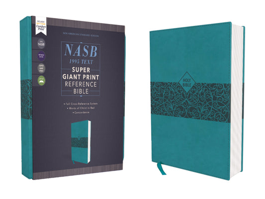 NASB 1995 Super Giant Print Reference Bible (Comfort Print)-Teal Leathersoft