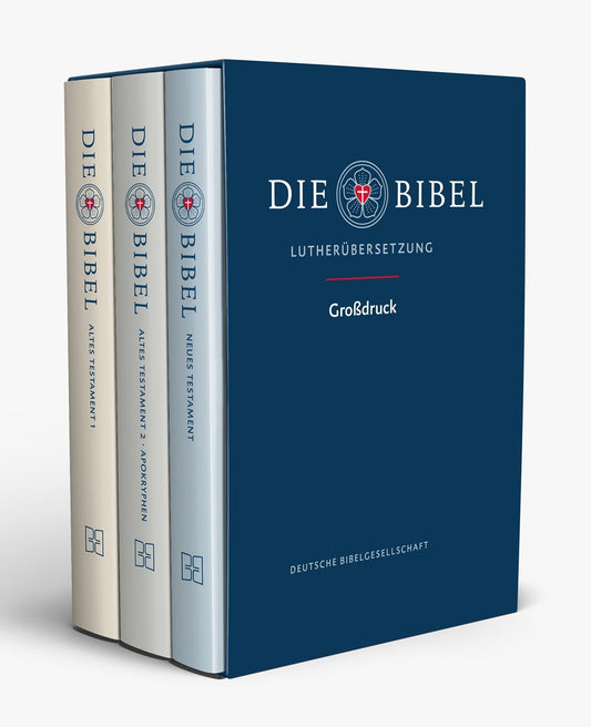The Large Print Luther Bible In 3 Volumes-Hardcover
