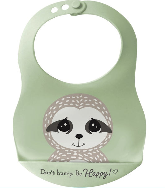 Bib-Precious Earth Sloth-Don't Hurry  Be Happy! (10" x 7")