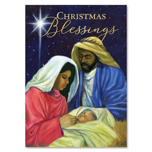 Card-Boxed-Christmas Blessings/Holy Family w/Foil-Lined Envelopes (Box Of 15)