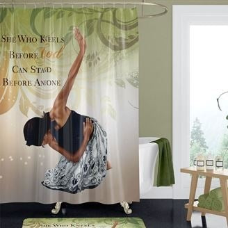 Shower Curtain-She Who Kneels-Includes 12 Plastic Hooks (71" x 71)