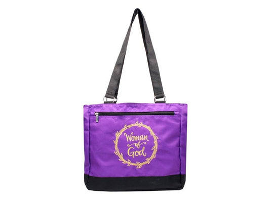 Tote-Woman Of God-Purple/Gold