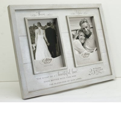 Frame-25th Anniversary-Then And Now (Holds 4" x 6" Photo)