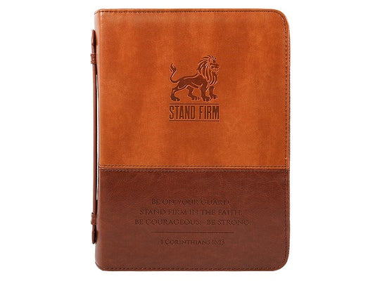 Bible Cover-Stand Firm-Embossed (1 Cor. 16:13)