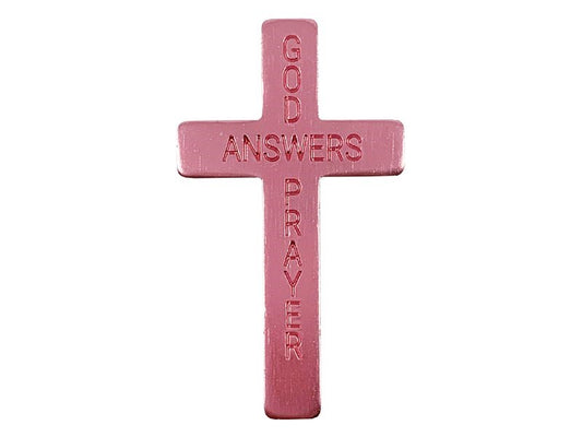 Pocket Cross-God Answers Prayer-Pink (Pack Of 50)