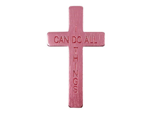 Pocket Cross-I Can Do All Things-Pink (Pack Of 50)