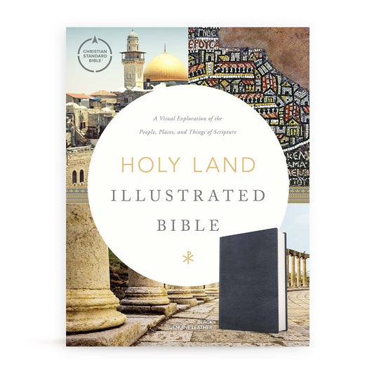 CSB Holy Land Illustrated Bible-Black Premium Genuine Leather