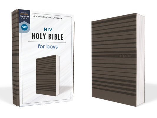 NIV Holy Bible For Boys/Soft Touch Edition (Comfort Print)-Gray Leathersoft