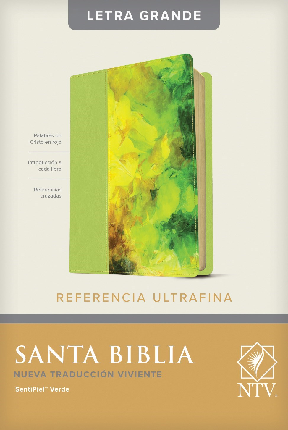 NTV Slimline Reference/Large Print Bible (Referencia Ultrafina Letra Grande)-Green LeatherLike