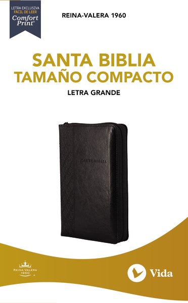 RVR 1960 Large Print Compact Bible (Santa Biblia Letra Grande/Tamano Compacto)-Black Leathersoft