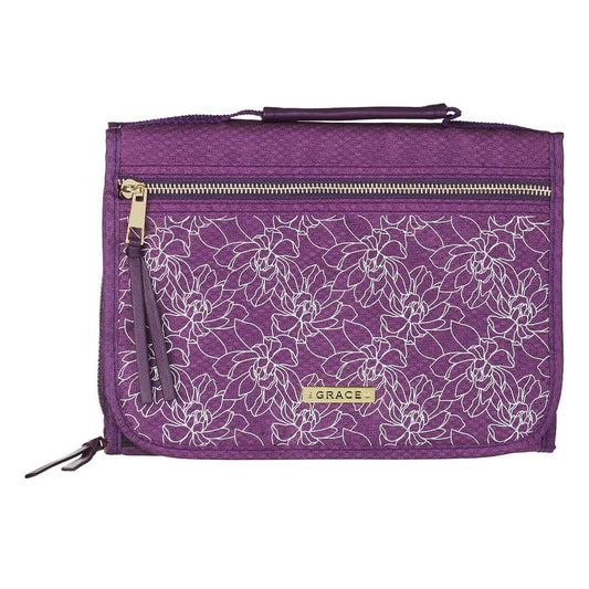 Bible Cover-Organizer-Faith-MED-Purple Floral