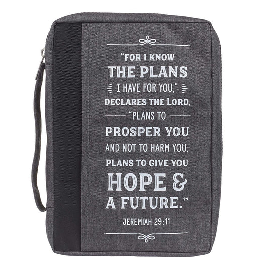 Bible Cover-Value-I Know The Plans-MED-Gray