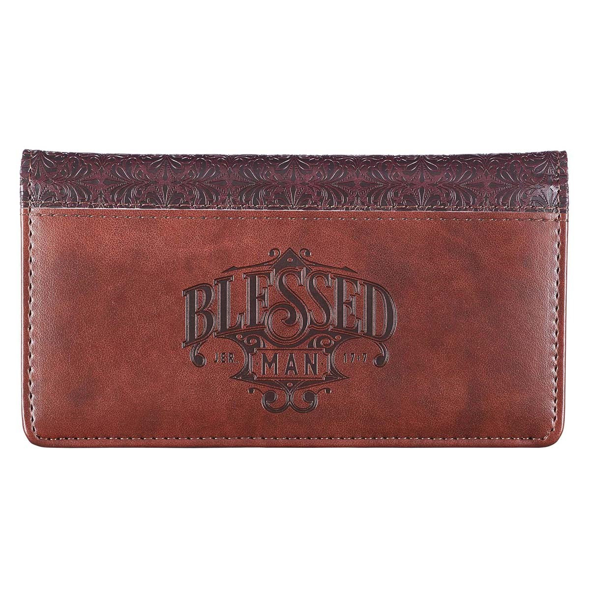 Checkbook/Wallet-Blessed Man-LuxLeather-Brown