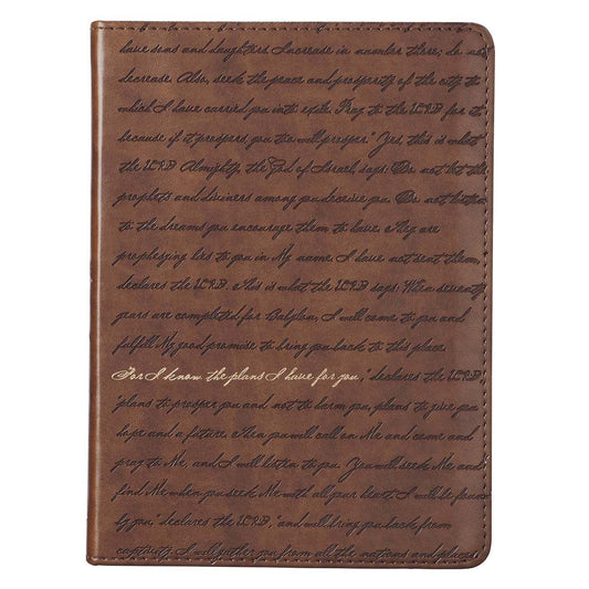 Journal-Handy Sized-For I Know The Plans-Brown LuxLeather