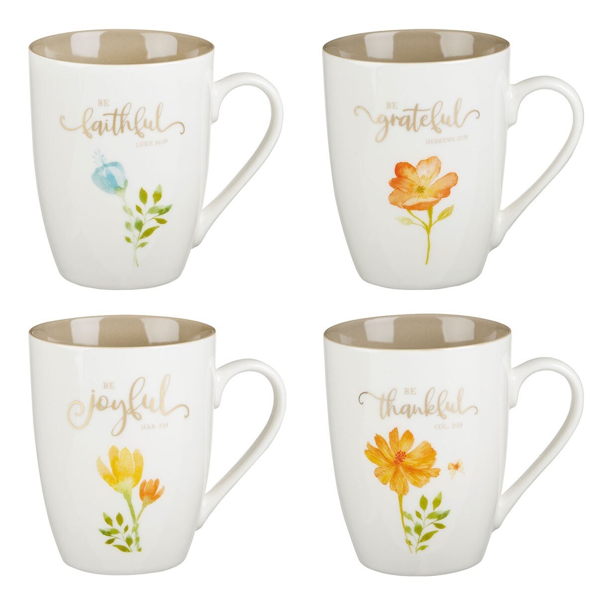 Mug Set-Grateful Floral (Set Of 4) (MUGS20)