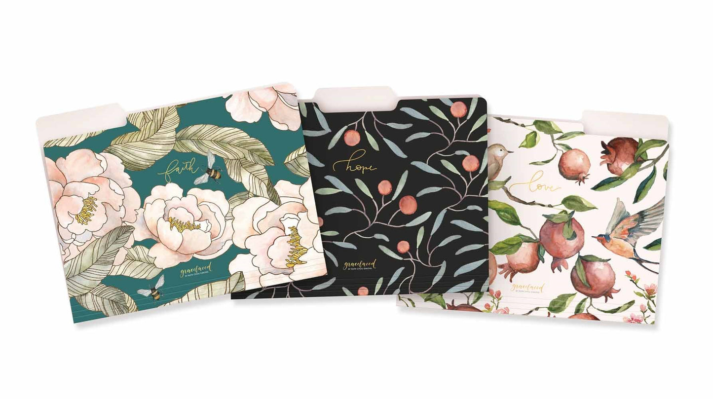 Folder-Gracelaced File Folders: Faith  Love  Hope (9 Folders)